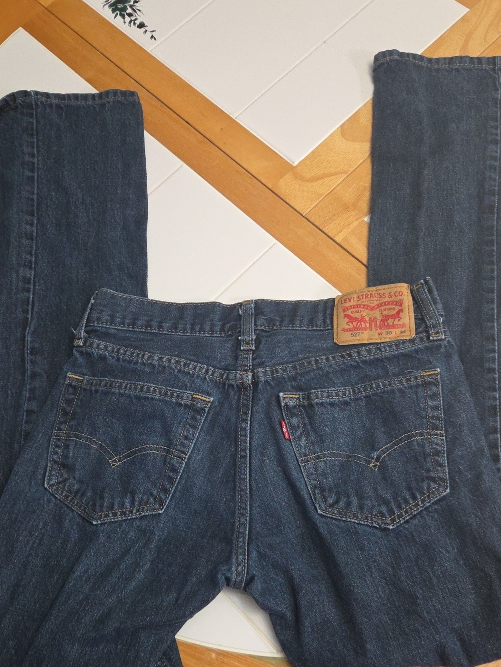Levi's Men's Dark Blue Straight-Leg Denim Jeans